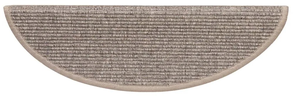 vidaXL Πατάκια Σκαλοπάτια 15 τεμ. Σκούρο Μπεζ Ημίκυκλα 56x17x3 εκ.