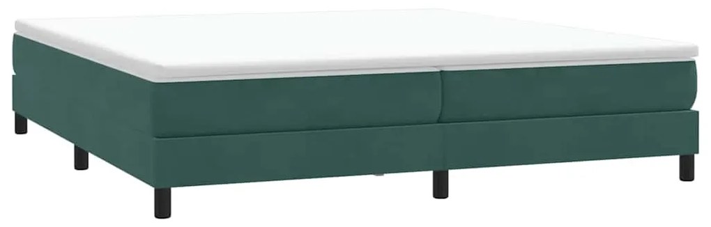 vidaXL Κρεβάτι Boxspring με Στρώμα Σκούρο Πράσινο 180x210εκ. Βελούδινο