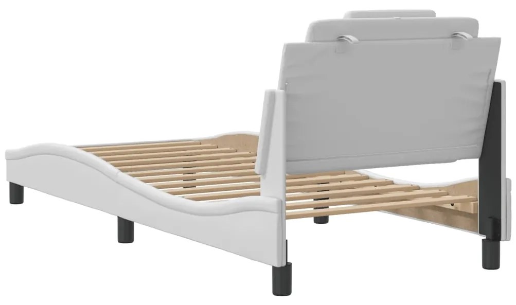 vidaXL Σκελετός Κρεβατιού Viana Χωρίς Στρώμα Λευκό90x190εκ. από ΣυνθετικόΔέρμα