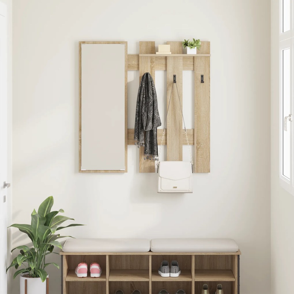 vidaXL Τοίχου Κρεμάστρα Επιτοίχιο Sonoma Oak 100 x 10 x 100 εκ