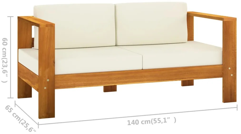 vidaXL Σετ Σαλόνι Κήπου 10 Τεμαχίων με Μαξιλάρια 100x60 εκ. από Ξύλο Ακακίας