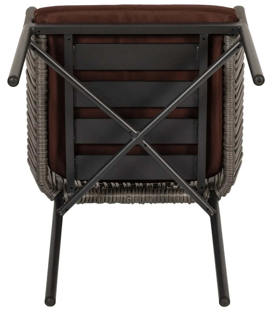 Πολυθρόνα Κήπου BLUENILE Μαύρο/Γκρι Αλουμίνιο/Rattan 56x60x89cm - 14840015 - 14840015
