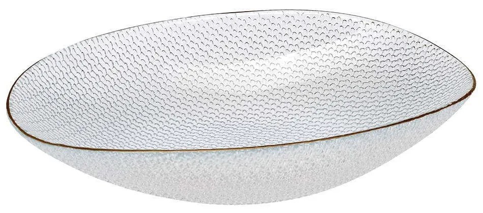 Διακοσμητικό Μπωλ Tuana 80.184.08 Φ28cm Clear-Gold Cryspo Trio Γυαλί