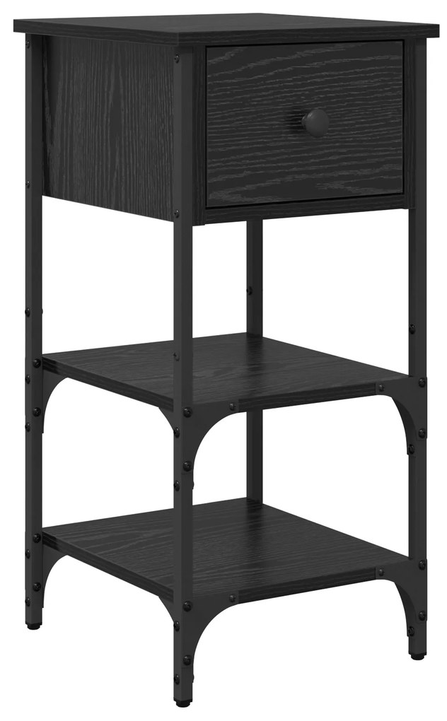 vidaXL Κομοδίνα 2 τεμαχίων Μαύρο Δρυός 34x36x70 cm Επεξεργασμένο ξύλο