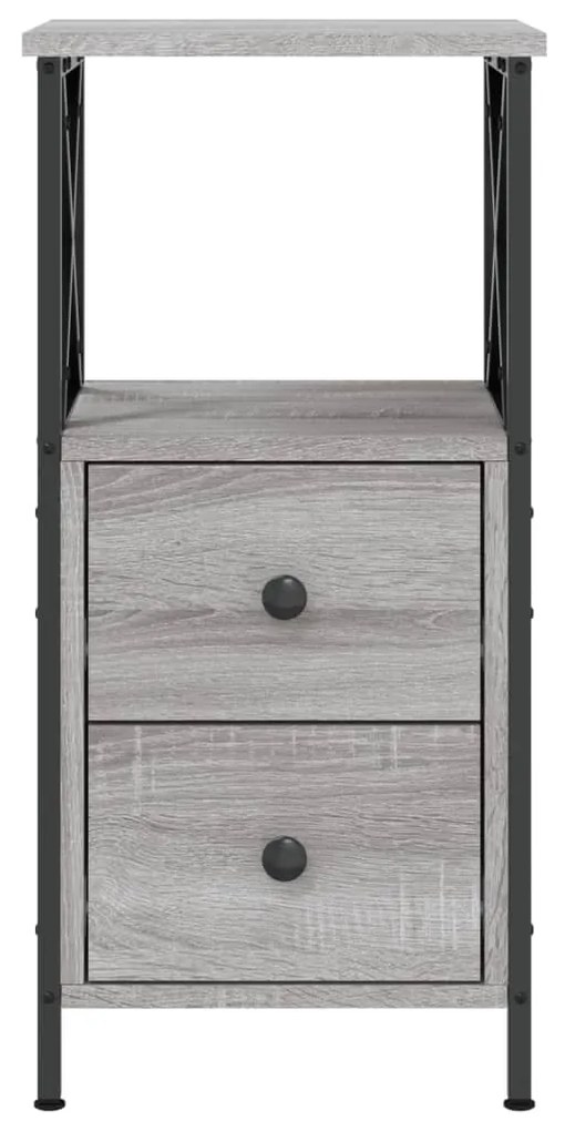 vidaXL Κομοδίνα 2 Τεμ. Γκρι Sonoma 34x35,5x70 εκ. Επεξεργασμένο Ξύλο