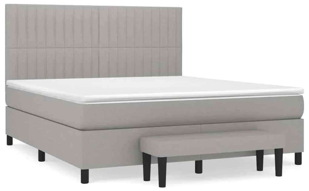 ΚΡΕΒΑΤΙ BOXSPRING ΜΕ ΣΤΡΩΜΑ ΑΝΟΙΧΤΟ ΓΚΡΙ 180X200 ΕΚ. ΥΦΑΣΜΑΤΙΝΟ 3136773