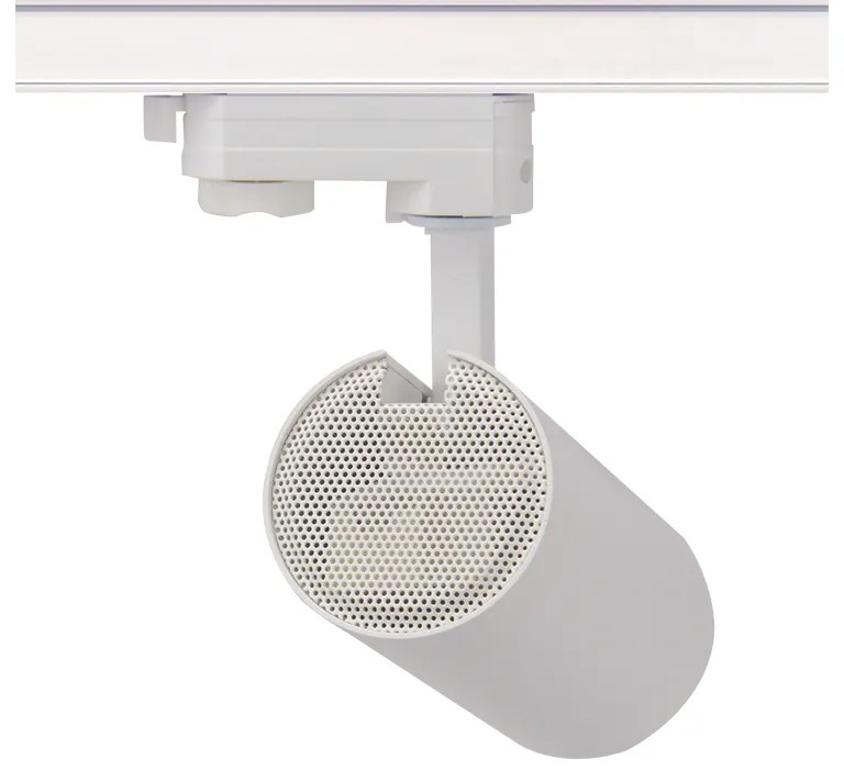 SAND WHITE LED TRACK LUMINAIRE 27W 4000K 3-PHASE 36° 3150LM 230V AC Ra80 Φ74*170MM 5YRS - SOLINE2740W4