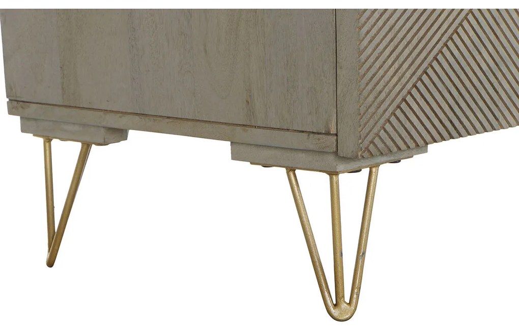 Σκευοθήκη DKD Home Decor   Γκρι Χρυσό Μέταλλο Ξύλο από Μάνγκο 160 x 45 x 75 cm