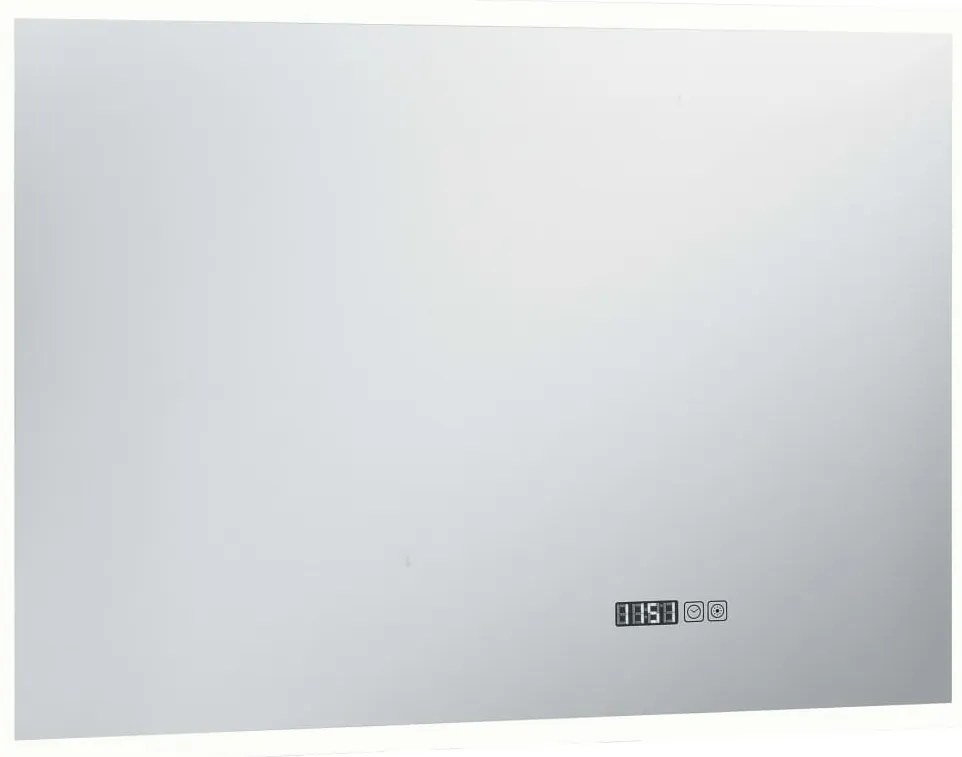 vidaXL Καθρέφτης Μπάνιου με LED/Αισθητήρα Αφής και Οθόνη Ώρας 100x60εκ