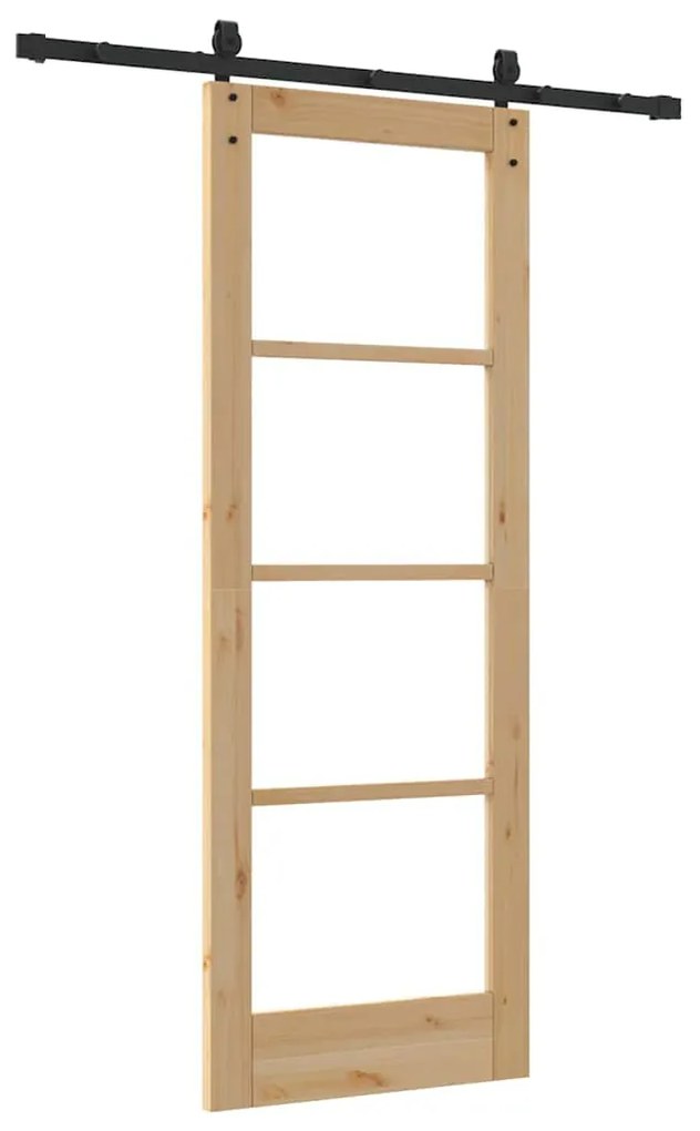 vidaXL Συρόμενη Πόρτα ORKDAL Καφέ 73.5 x 198.5 εκ. Ξύλο και μέταλλο