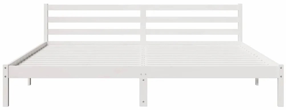 vidaXL Κρεβάτι με Κεφαλάρι Λευκό 180x220 εκ. Στερεό Ξύλο Πεύκου