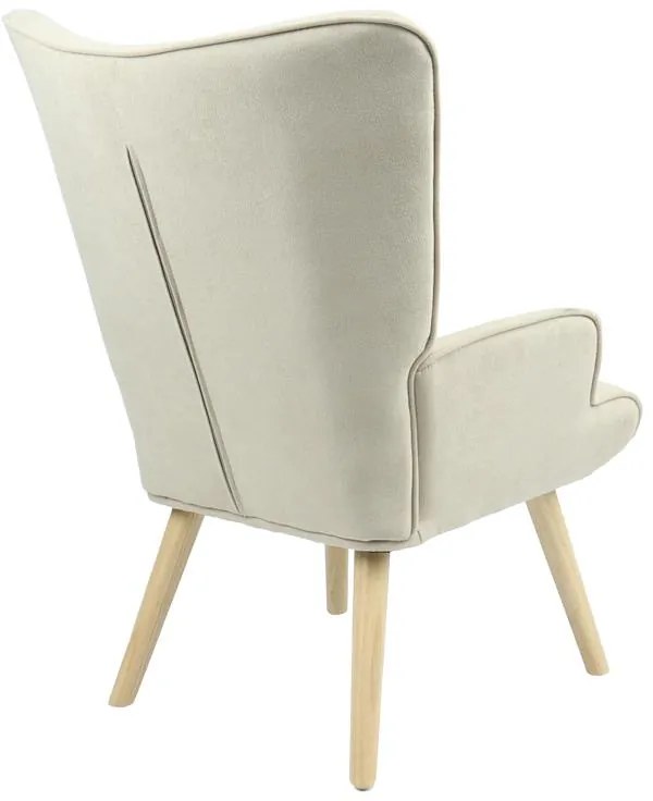 Πολυθρόνα Fluffy ύφασμα μπεζ-φυσικό πόδι 75x69x96εκ 75x69x96 εκ.