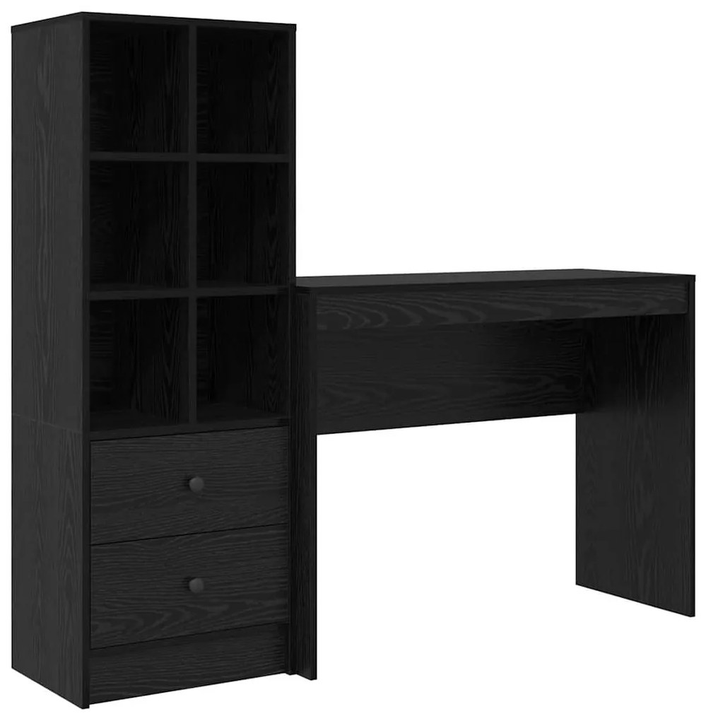 vidaXL Γραφείο με αποθηκευτικό χώρο 2 pcs Μαύρη δρυς 100 x 40 x 76 εκ.