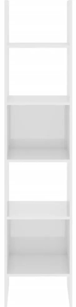 Βιβλιοθήκη Γυαλιστερό Λευκό 40 x 35 x 180 εκ. από Μοριοσανίδα - Λευκό