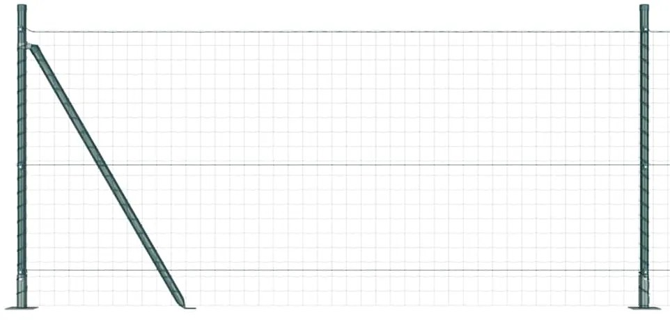 vidaXL Στύλος Περιφράξεων 13 pcs Πράσινο Ατσάλι