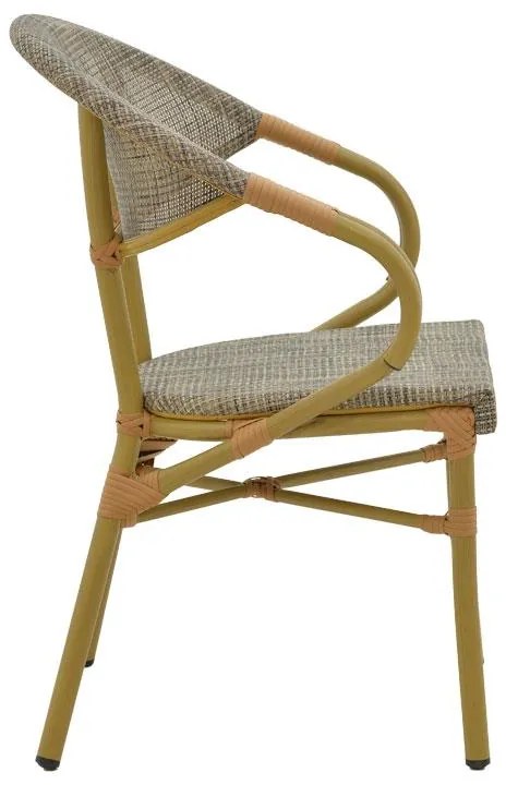 Καρέκλα - Πολυθρόνα Isaia φυσικό αλουμίνιο-textilene γκρι 57x57x83 εκ. 57x57x83 εκ.