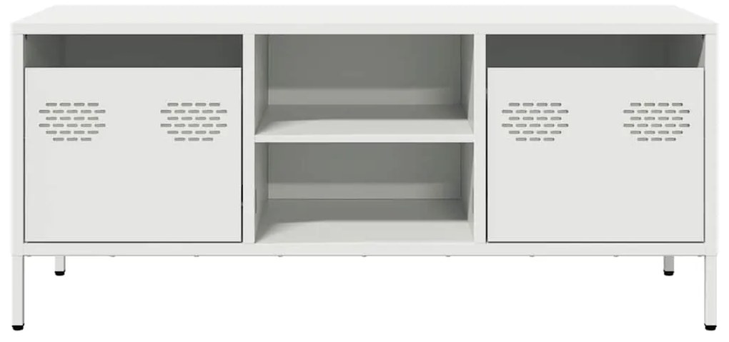 vidaXL Έπιπλο Τηλεόρασης Λευκό 101,5x39x43,5 εκ. Ατσάλι Ψυχρής Έλασης