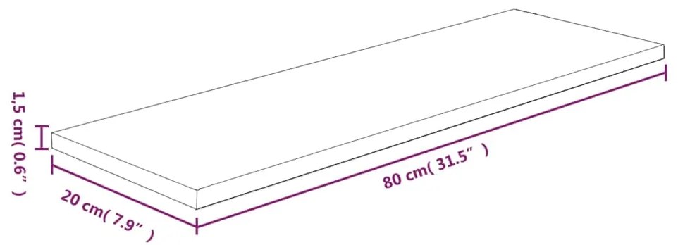 ΡΑΦΙ 80X20X1,5 ΕΚ. ΑΠΟ ΑΚΑΤΕΡΓΑΣΤΟ ΜΑΣΙΦ ΞΥΛΟ ΔΡΥΟΣ 342922