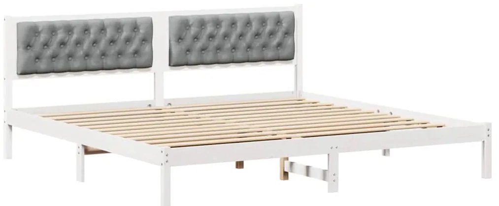 vidaXL Σκελετός Κρεβατιού με κεφαλάρι Ανοιχτό γκρι 200 x 200 cm