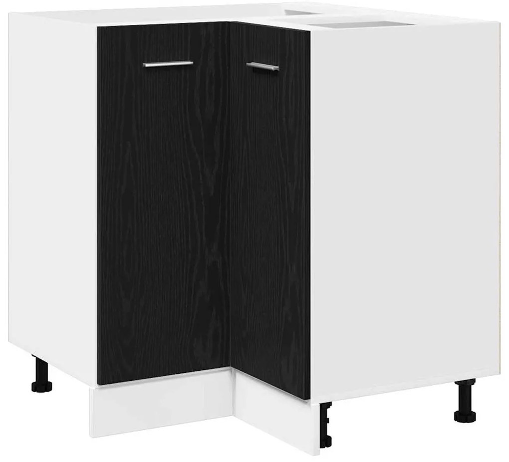 vidaXL Γωνιακός Κάτω Ντουλάπι Μαύρη δρυς 75.5 x 75.5 x 81.5 εκ.