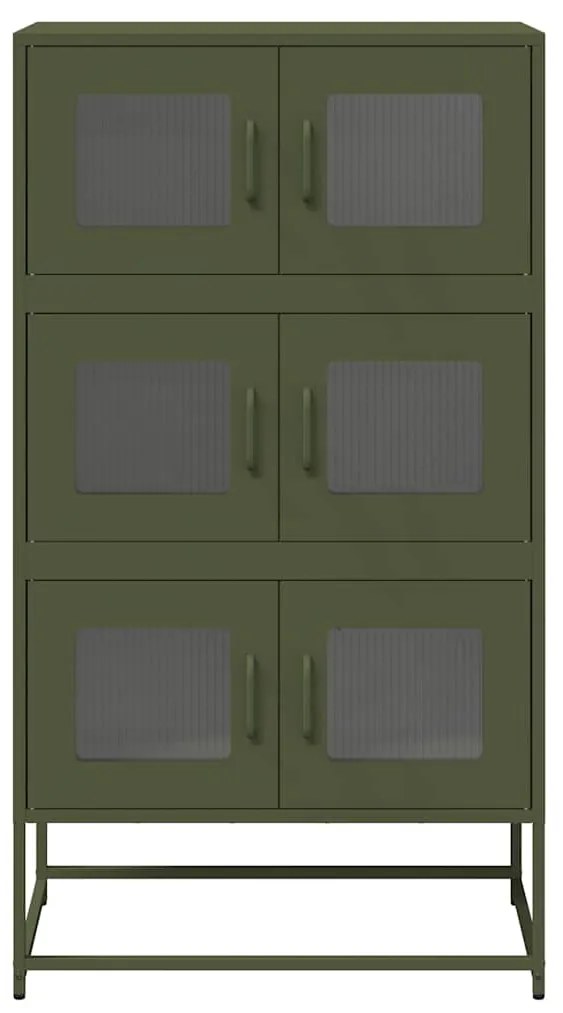 vidaXL Highboard Ελαιοπράσινο 68x39x123 cm Ατσάλι