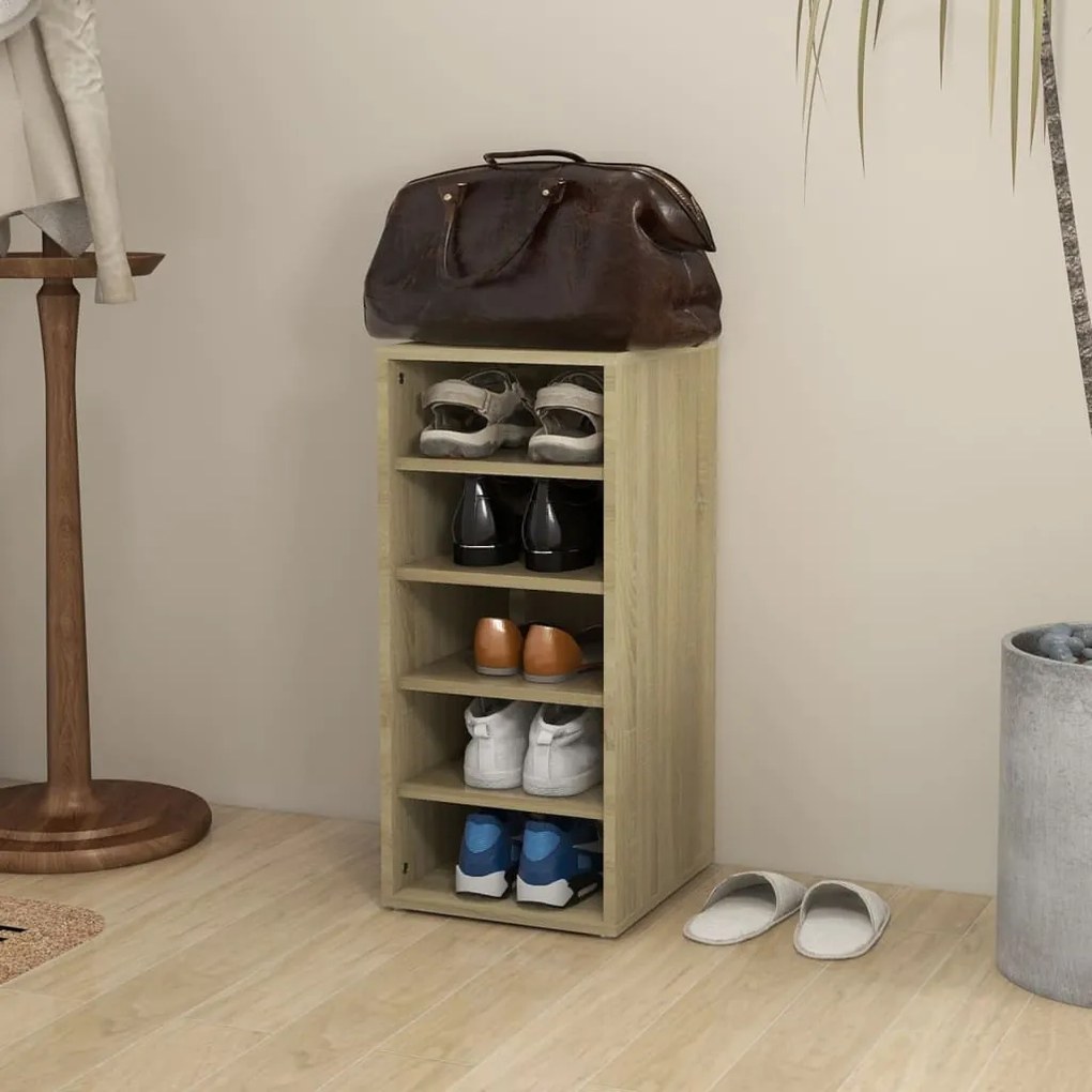 vidaXL Παπουτσοθήκη Sonoma Δρυς 31,5 x 35 x 70 εκ. από Επεξ. Ξύλο