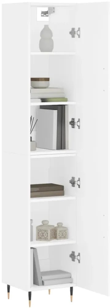 vidaXL Ντουλάπι Λευκό 34,5 x 34 x 180 εκ. από Επεξεργασμένο Ξύλο
