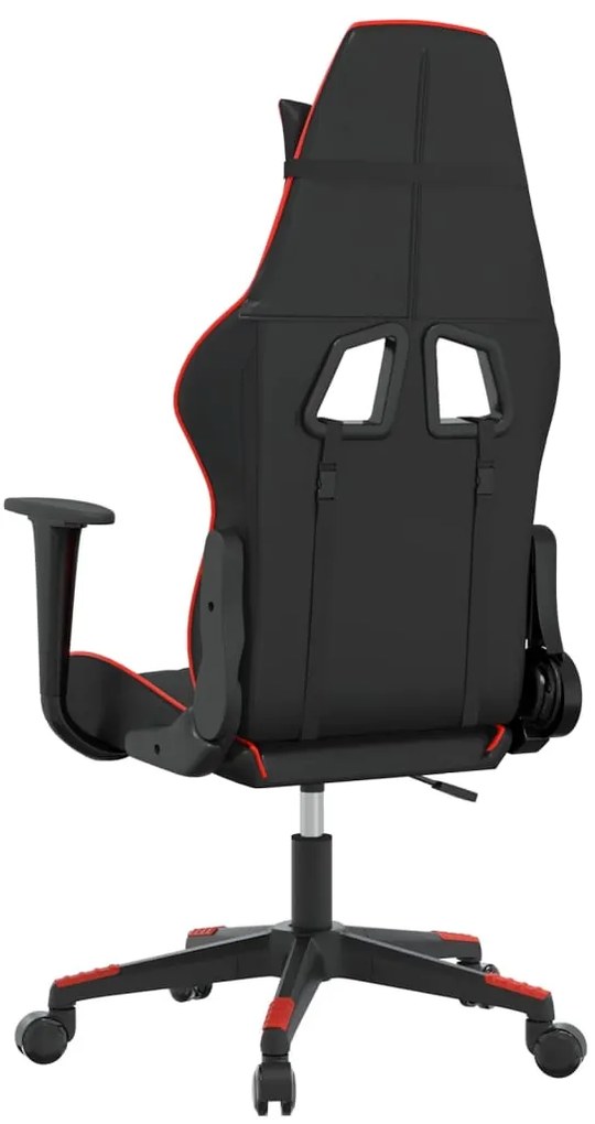 vidaXL Καρέκλα Gaming Μασάζ Μαύρο/Κόκκινο από Συνθετικό Δέρμα