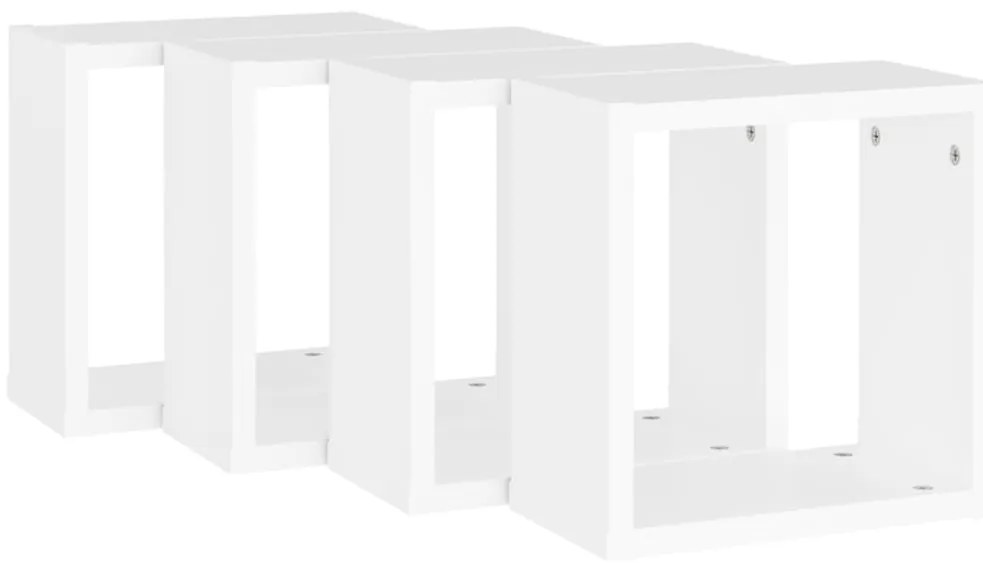 vidaXL Ράφια Κύβοι Τοίχου 4 τεμ. Λευκά 30 x 15 x 30 εκ.