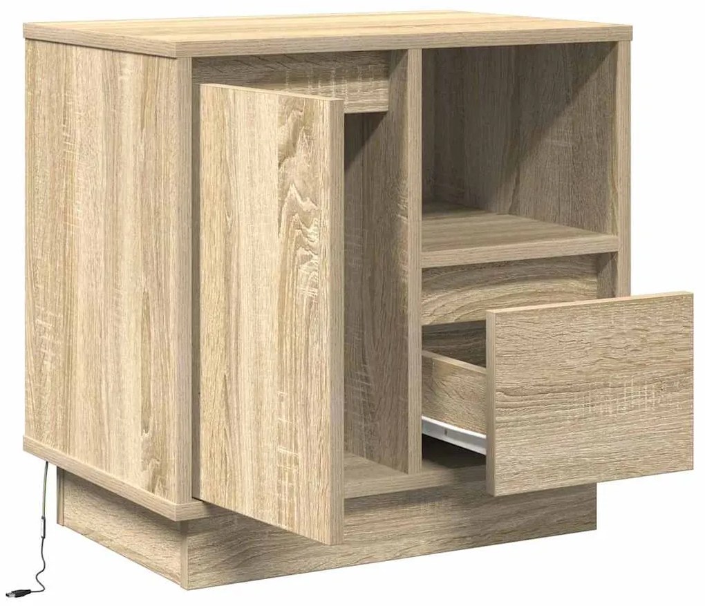 vidaXL Κομοδίνο με συρτάρι 2 pcs Δρύς Sonoma 50 x 34,5 x 50 εκ.