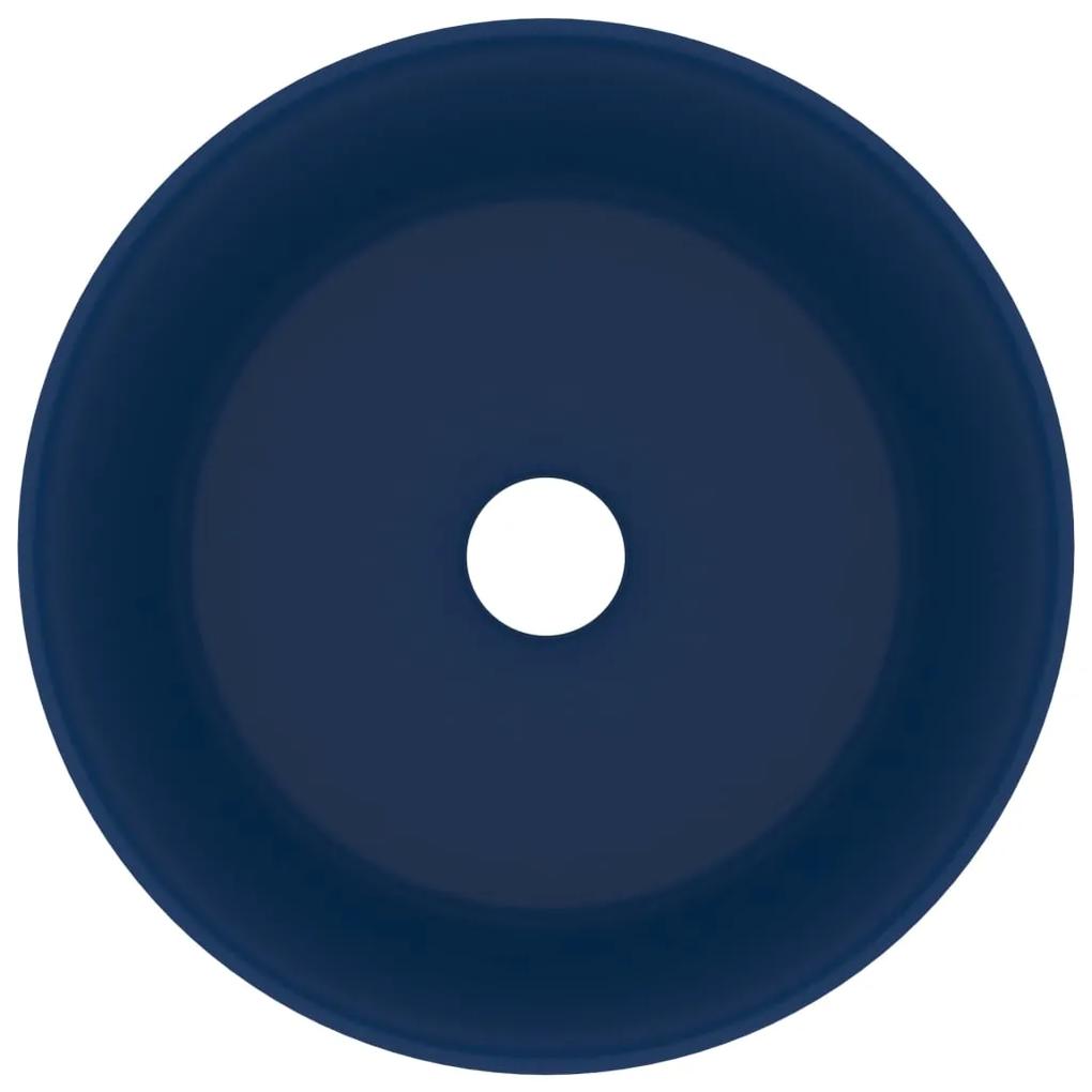 vidaXL Νιπτήρας Πολυτελής Στρογγυλός Σκ. Μπλε Ματ 40x15 εκ. Κεραμικός