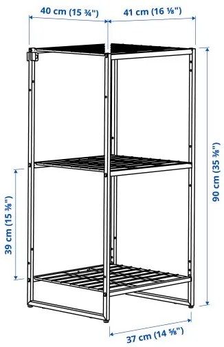 JOSTEIN ραφιέρα/εσωτερικού/εξωτερικού χώρου/σύρμα, 41x40x90 cm 094.369.22