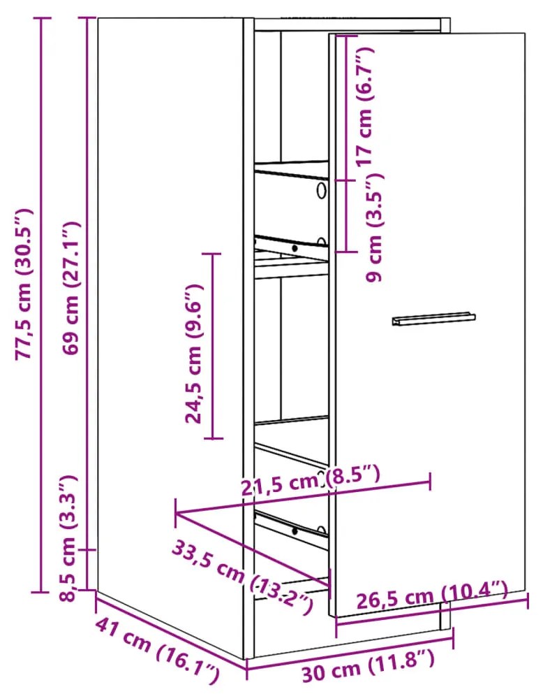 ΣΥΡΤΑΡΙΕΡΑ ΓΕΝΙΚΗΣ ΧΡΗΣΗΣ ΓΚΡΙ SONOMA 30X41X77,5 ΕΚ. ΕΠΕΞ. ΞΥΛΟ 855156