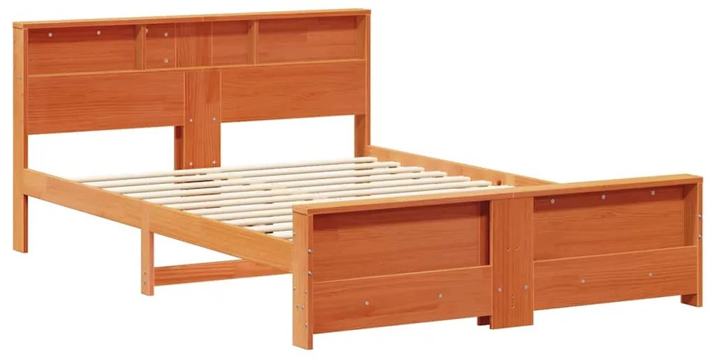 vidaXL Σκελετός Κρεβατιού Καφέ κεριού 150 x 200 cm Μασίφ ξύλο πεύκου