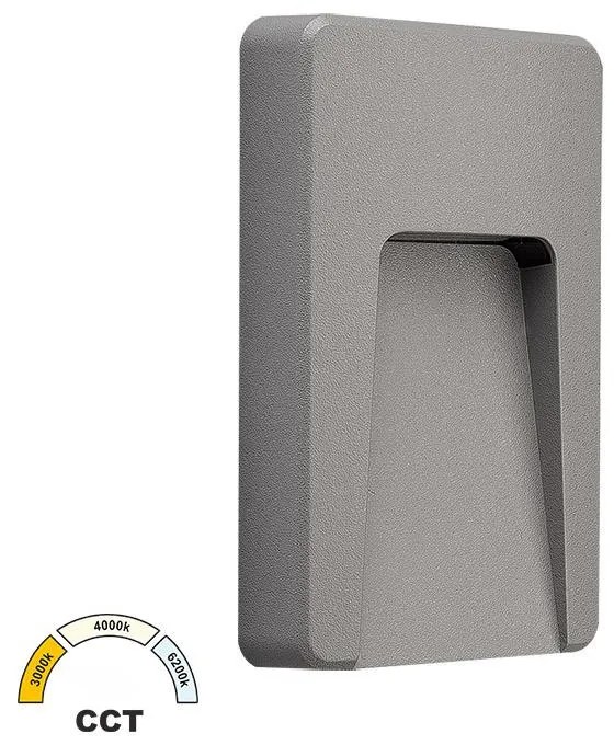 Adeleq Φωτιστικό LED PC Επίτοιχο Εμμέσου Φωτισμού 3W CCT IP65 Γκρι 3-97468