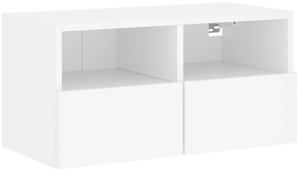 vidaXL Ντουλάπι Τοίχου Τηλεόρασης Λευκό 60 x 30 x 30εκ. από Επεξ. Ξύλο