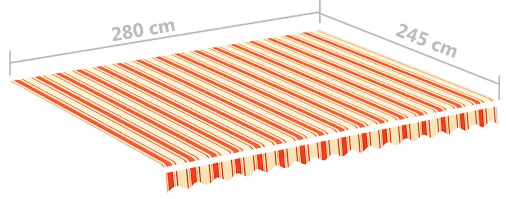 vidaXL Τεντόπανο Ανταλλακτικό Κίτρινο / Πορτοκαλί 3 x 2,5 μ.