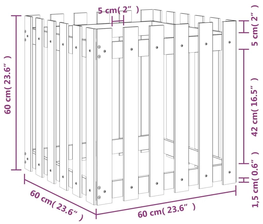 ΖΑΡΝΤΙΝΙΕΡΑ ΜΕ ΣΧΕΔΙΟ ΦΡΑΧΤΗ 60X60X60 ΕΚ. ΕΜΠΟΤΙΣΜ. ΞΥΛΟ ΠΕΥΚΟΥ 832461