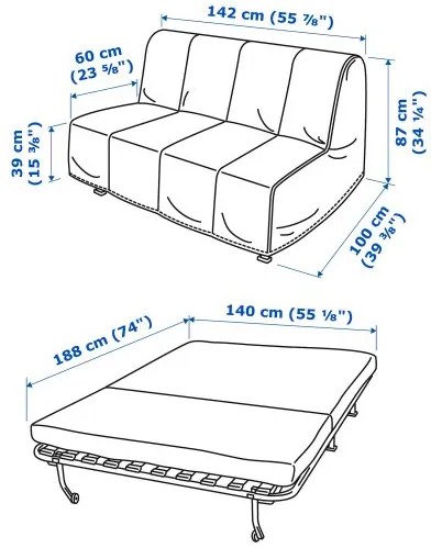 LYCKSELE LOVAS διθέσιος καναπές-κρεβάτι 093.871.44