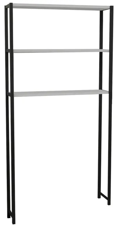 Έπιπλο πλυντηρίου Bothy pakoworld λευκό μελαμίνης-μαύρο μέταλλο 73x22x150εκ