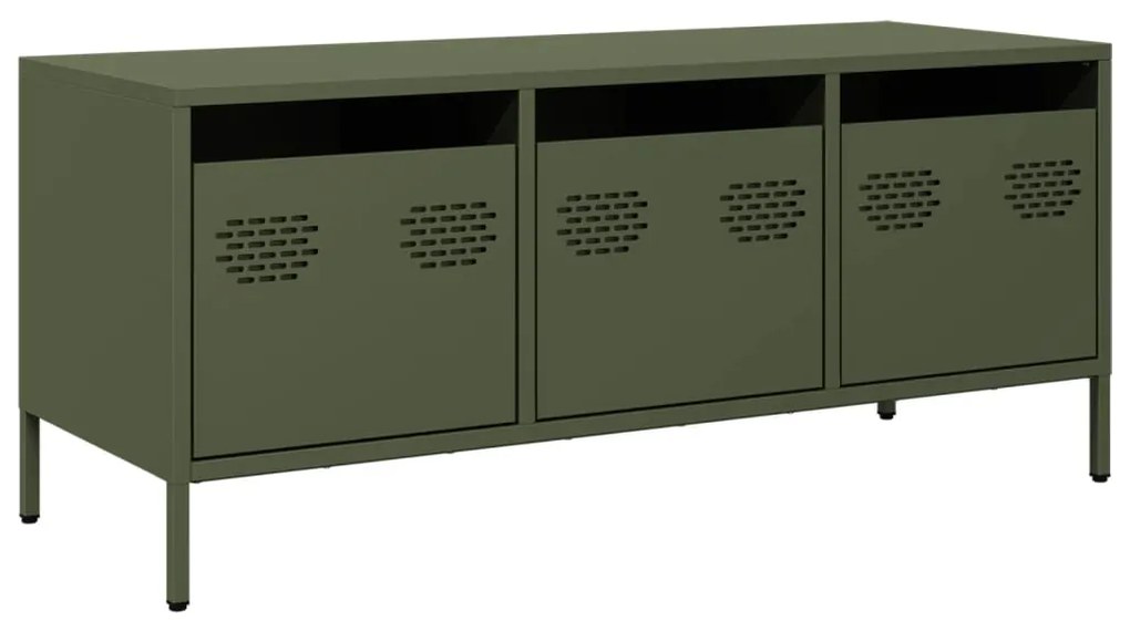 vidaXL Έπιπλο Τηλεόρασης Λαδί 101,5x39x43,5 εκ. Ατσάλι Ψυχρής Έλασης