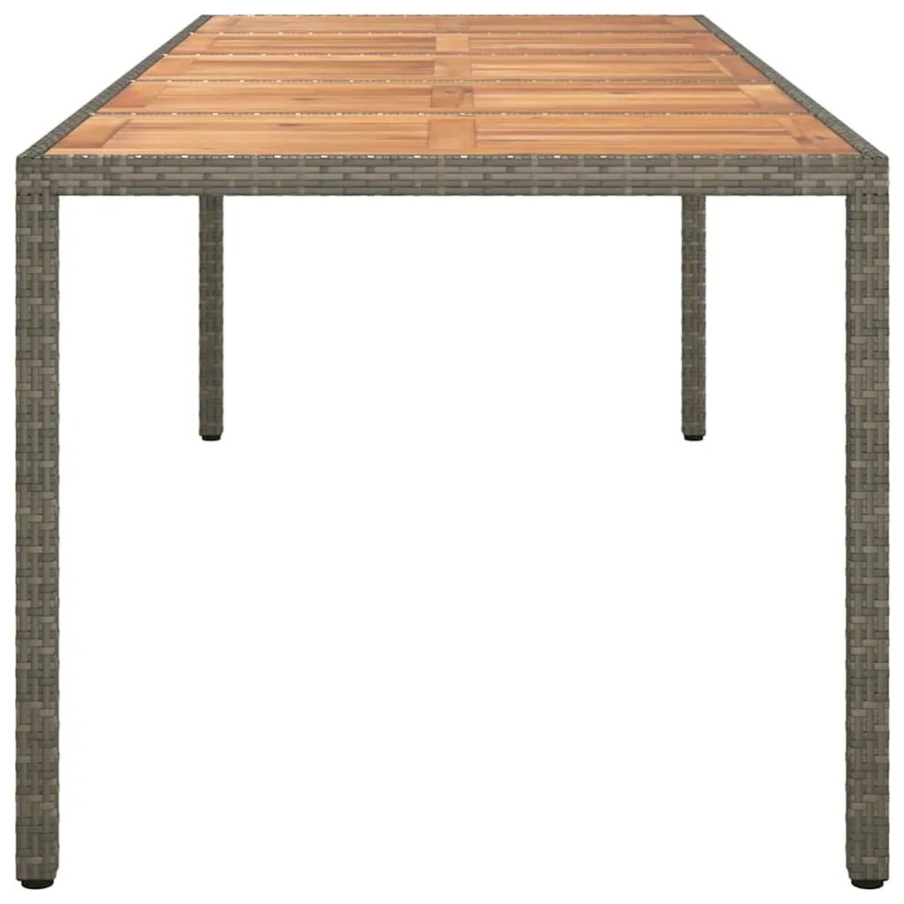 vidaXL Τραπέζι Κήπου για Φαγητό Γκρι 250 x 100 x 75 cm Πολυ ράταν