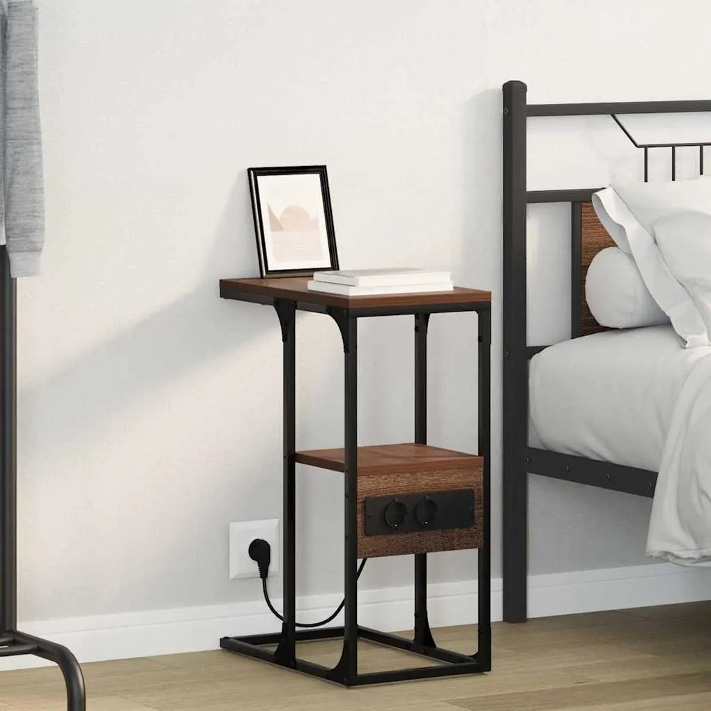 Κομοδίνο Καφέ δρυς 41.5 x 26 x 60.5 εκ Επεξεργασμένο ξύλο