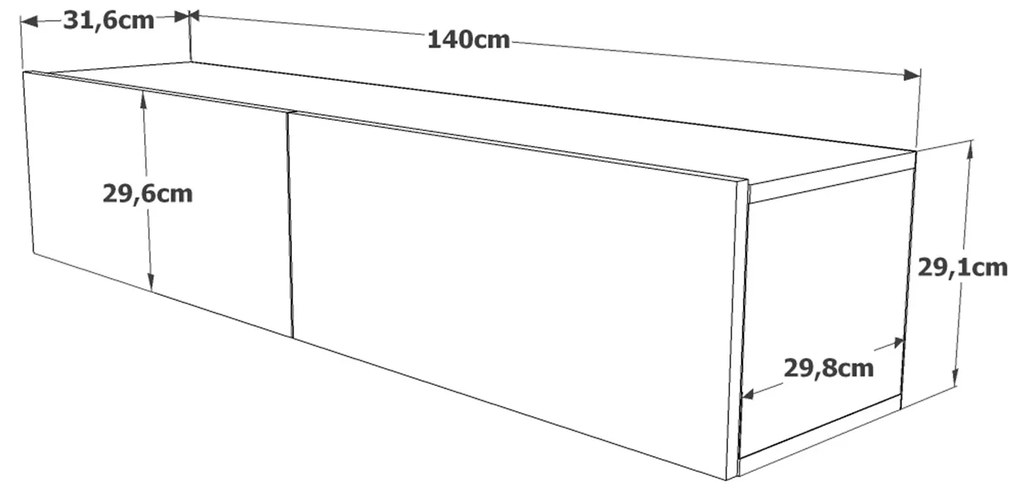 Έπιπλο Τηλεόρασης ArteLibre BERKSHIRE Πεύκο Μοριοσανίδα 140x31.6x29.6cm