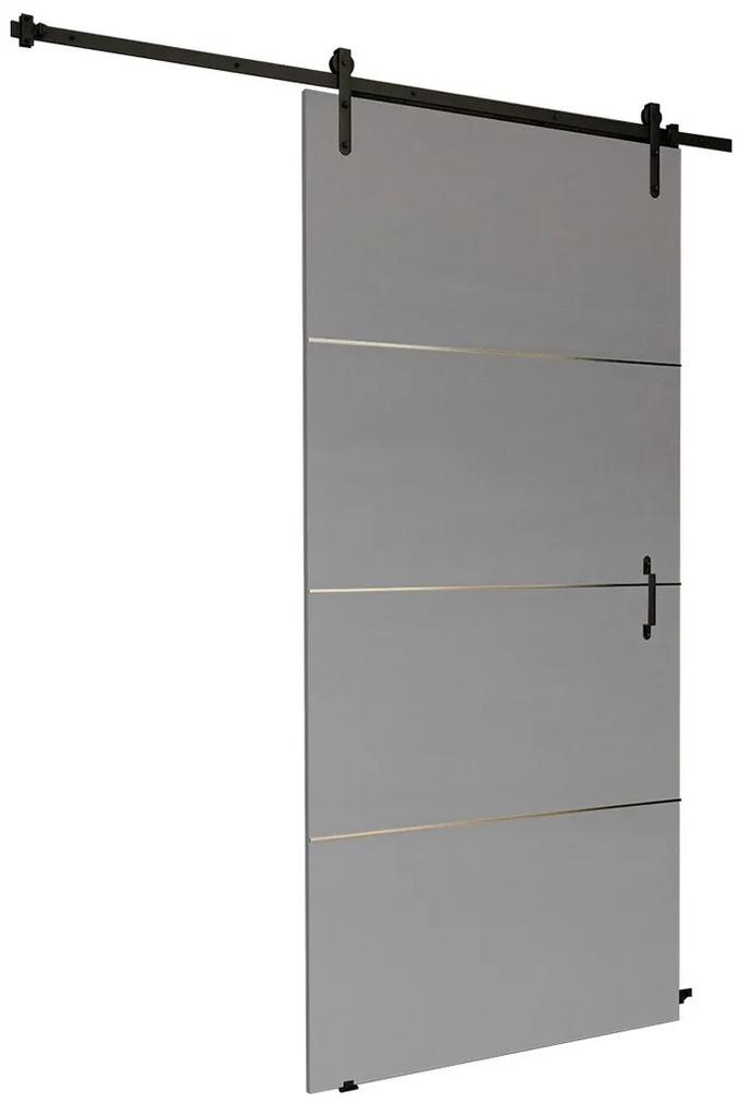 Συρόμενες πόρτες Dover 155, 37 kg, Ανθρακί, Πλαστικοποιημένη μοριοσανίδα, Γκρι, Αλουμίνιο | Epipla1.gr