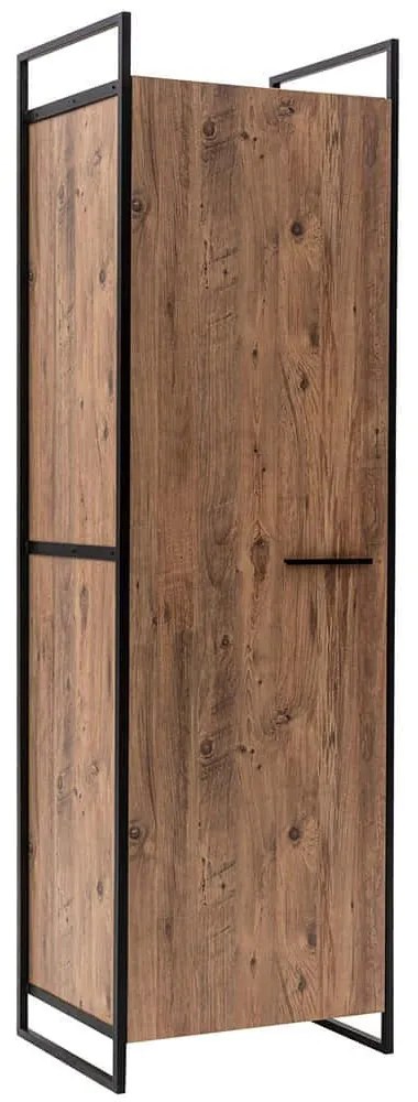 Ντουλάπα Μονόφυλλη Dynamic 863SPH5410 64x52x225cm Pine-Black Μονόφυλλη