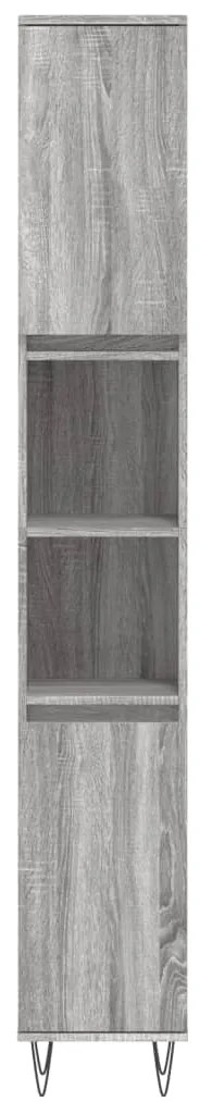 vidaXL Ντουλάπι Μπάνιου Γκρι Sonoma 30x30x190 εκ. Επεξεργασμένο Ξύλο