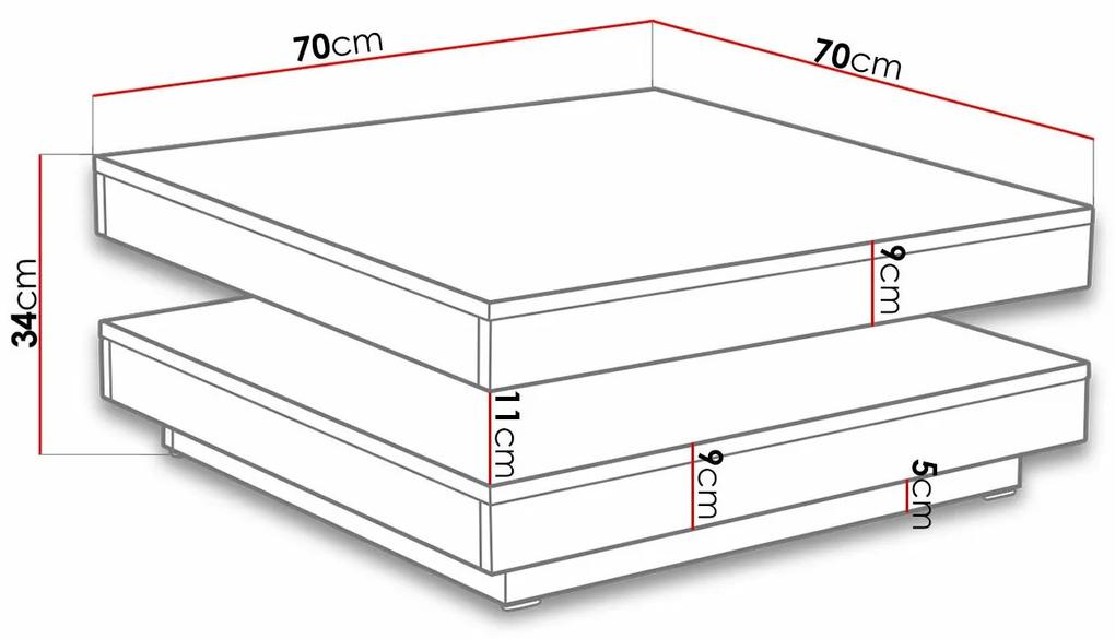 Πολυμορφικό τραπέζι σαλονιού Trenton 125, Άσπρο, 34x70x70cm, 20 kg, Πλαστικοποιημένη μοριοσανίδα, Γωνιακό | Epipla1.gr