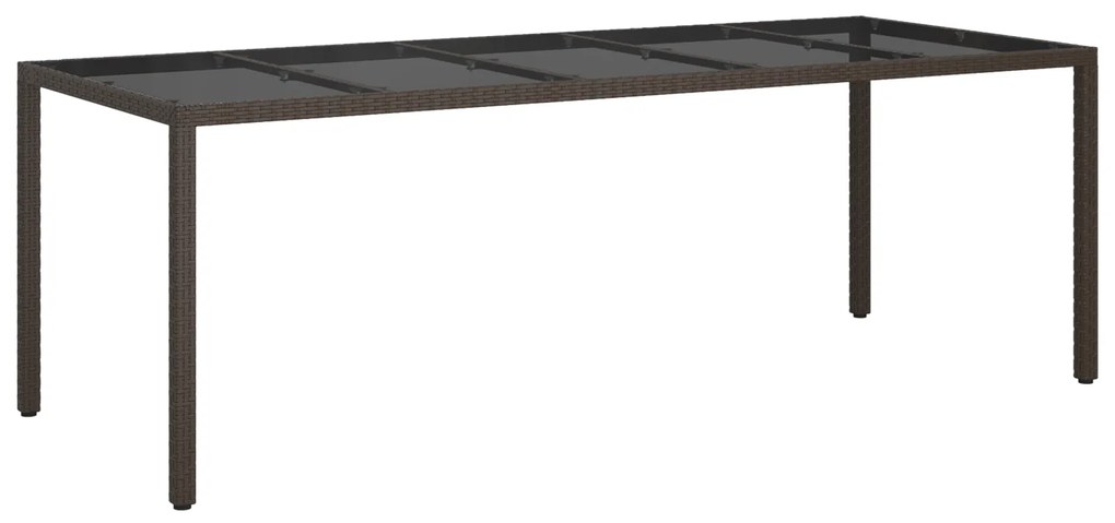 vidaXL Τραπέζι Υπαίθριας Σίτισης Καφέ 250x100x75 εκ. Συνθετικό Ράτα