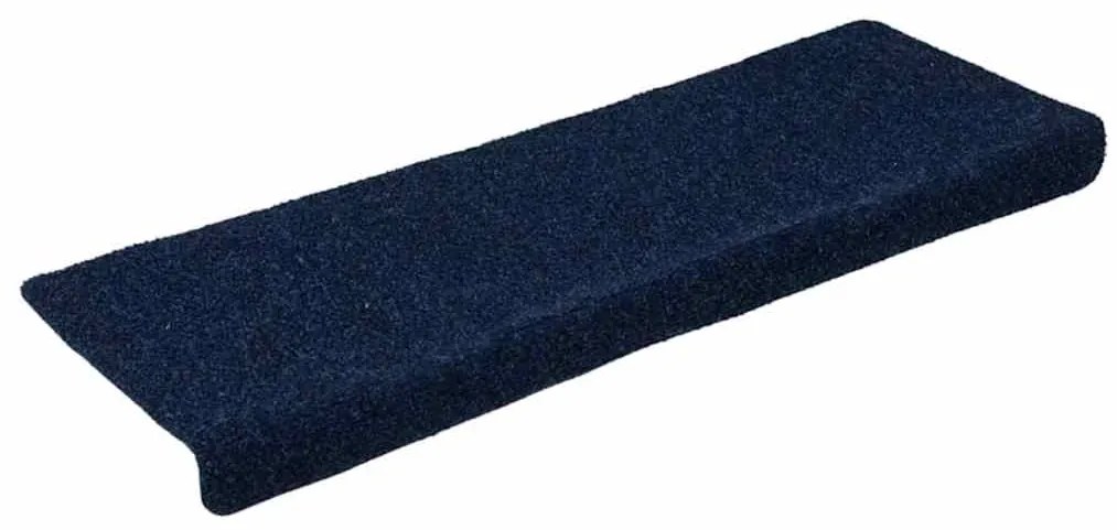 vidaXL Πατάκια Σκαλιών Αυτοκόλλητα 30 τεμ. 65x21x4 εκ. Μπλε Ναυτικό με Ορθογώνια Άκρη